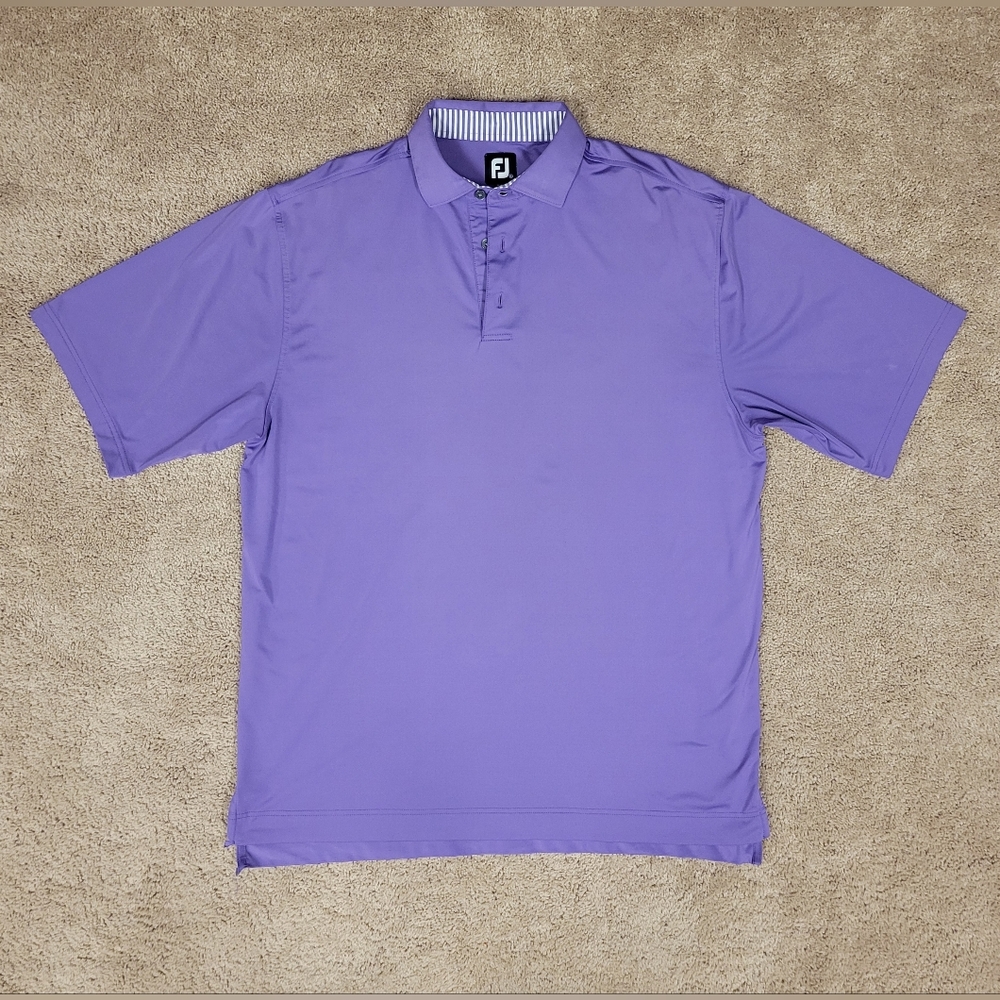 Footjoy FJ Golf Polo Shirt Mens XL Short Sleeve Purple Stretch Polyester Blend